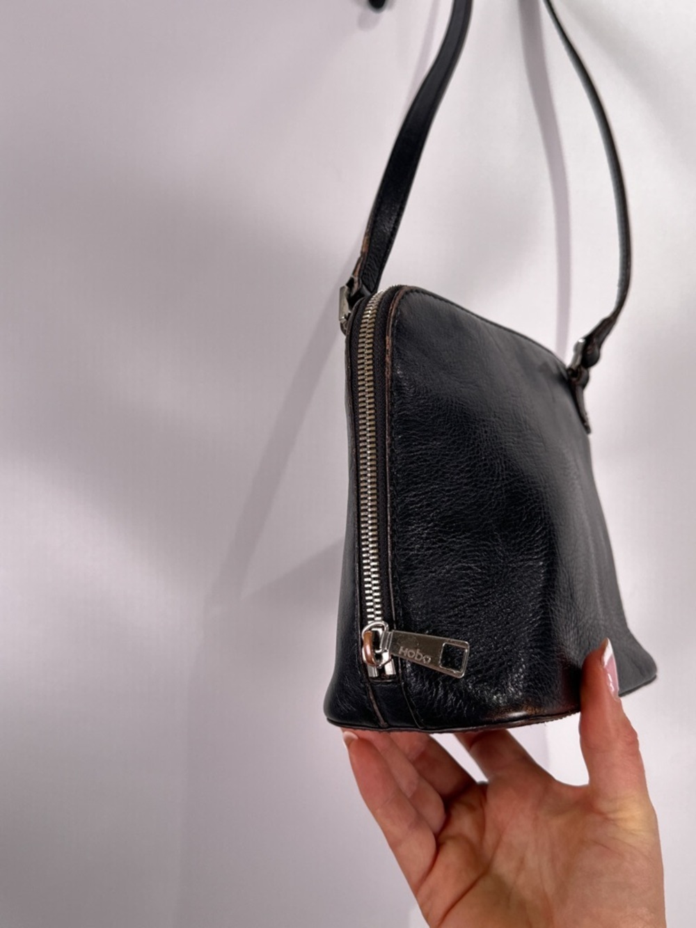 Hobo International Black Leather Crossbody Bag Small 90s - Picture 5 of 12